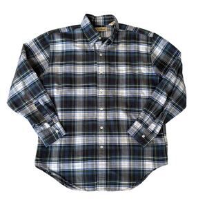 L.L.Bean Vintage Plaid Flannel Shirt Mens M Holiday Winter Cozy Preppy Cabin